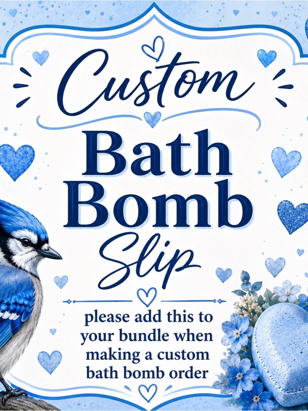 Custom Bath Bomb Slip - Blue